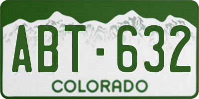 CO license plate ABT632