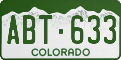 CO license plate ABT633