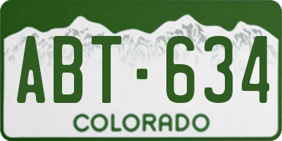 CO license plate ABT634