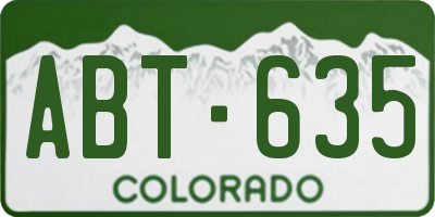 CO license plate ABT635