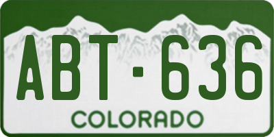 CO license plate ABT636