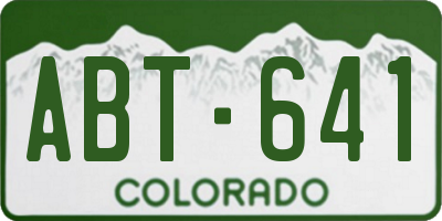 CO license plate ABT641