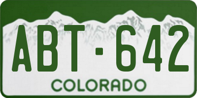 CO license plate ABT642