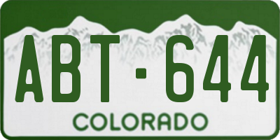 CO license plate ABT644