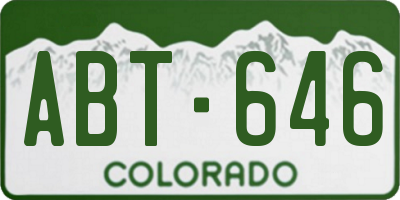 CO license plate ABT646