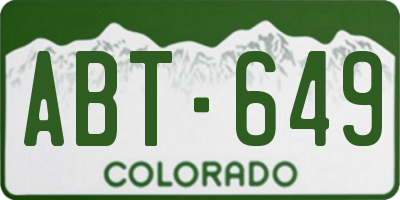 CO license plate ABT649