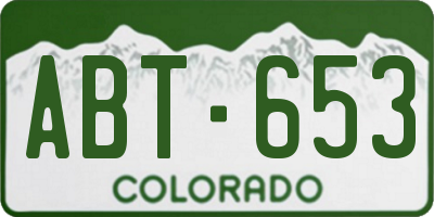 CO license plate ABT653