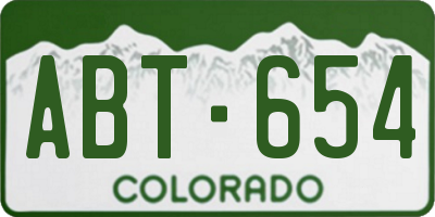 CO license plate ABT654