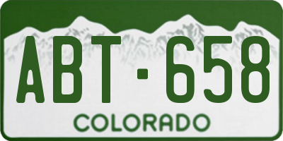 CO license plate ABT658