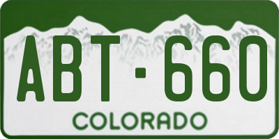 CO license plate ABT660