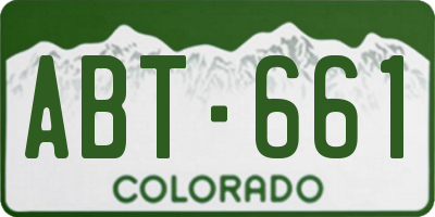 CO license plate ABT661