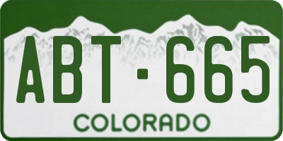 CO license plate ABT665