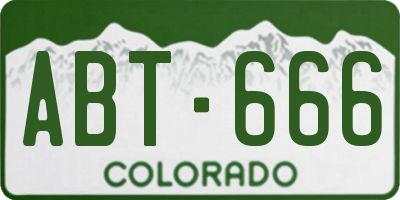 CO license plate ABT666