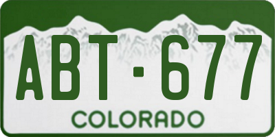 CO license plate ABT677