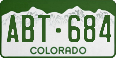 CO license plate ABT684