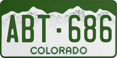 CO license plate ABT686