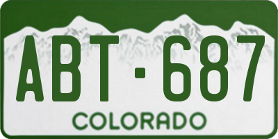 CO license plate ABT687