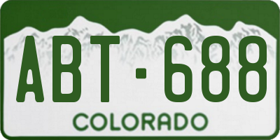 CO license plate ABT688