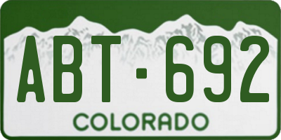 CO license plate ABT692