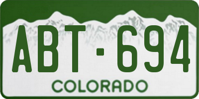 CO license plate ABT694