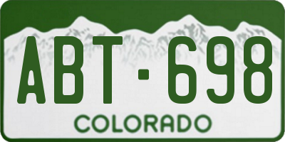 CO license plate ABT698