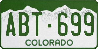 CO license plate ABT699