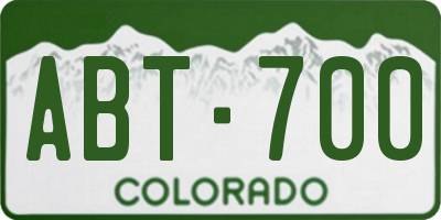 CO license plate ABT700