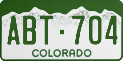 CO license plate ABT704