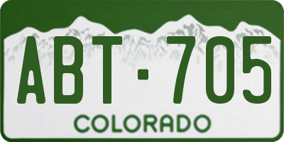 CO license plate ABT705