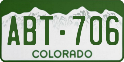 CO license plate ABT706
