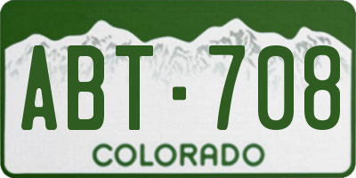 CO license plate ABT708