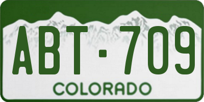 CO license plate ABT709