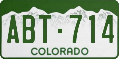 CO license plate ABT714