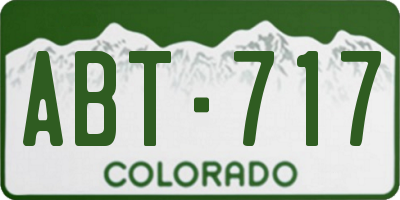 CO license plate ABT717