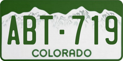 CO license plate ABT719
