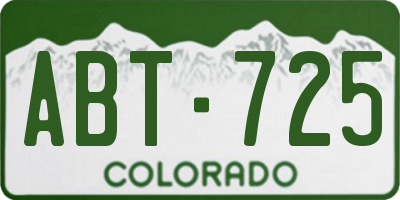 CO license plate ABT725