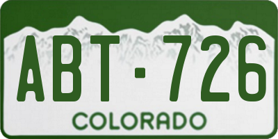 CO license plate ABT726