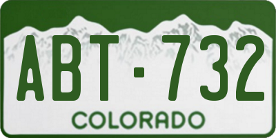 CO license plate ABT732