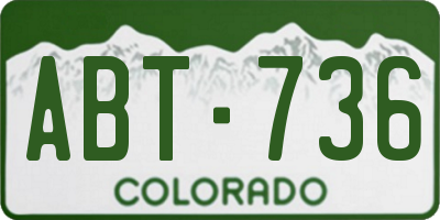 CO license plate ABT736
