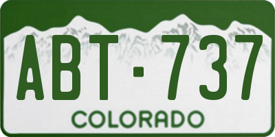 CO license plate ABT737