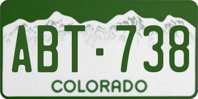 CO license plate ABT738