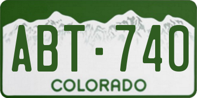 CO license plate ABT740