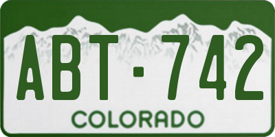 CO license plate ABT742