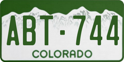 CO license plate ABT744