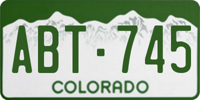 CO license plate ABT745