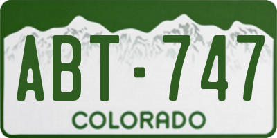CO license plate ABT747