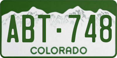 CO license plate ABT748