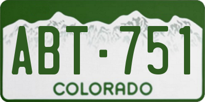 CO license plate ABT751