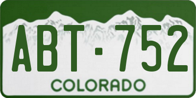 CO license plate ABT752