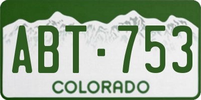 CO license plate ABT753